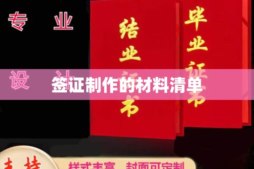 台山签证制作的材料清单