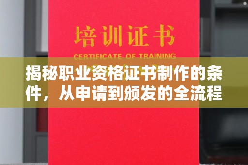 台山揭秘职业资格证书制作的条件，从申请到颁发的全流程解析